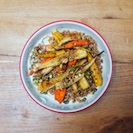 Farro & Roasted Carrot Salad w/ Apricots, Pistachios & Whipped Ricotta